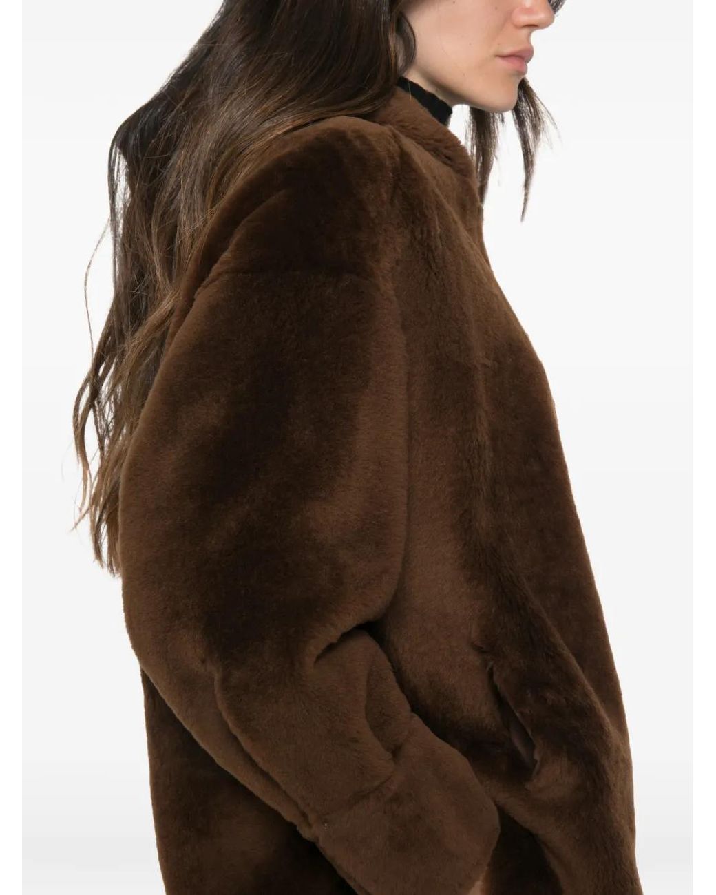 Salvatore Santoro Brown Reversible Hooded Shearling Jacket