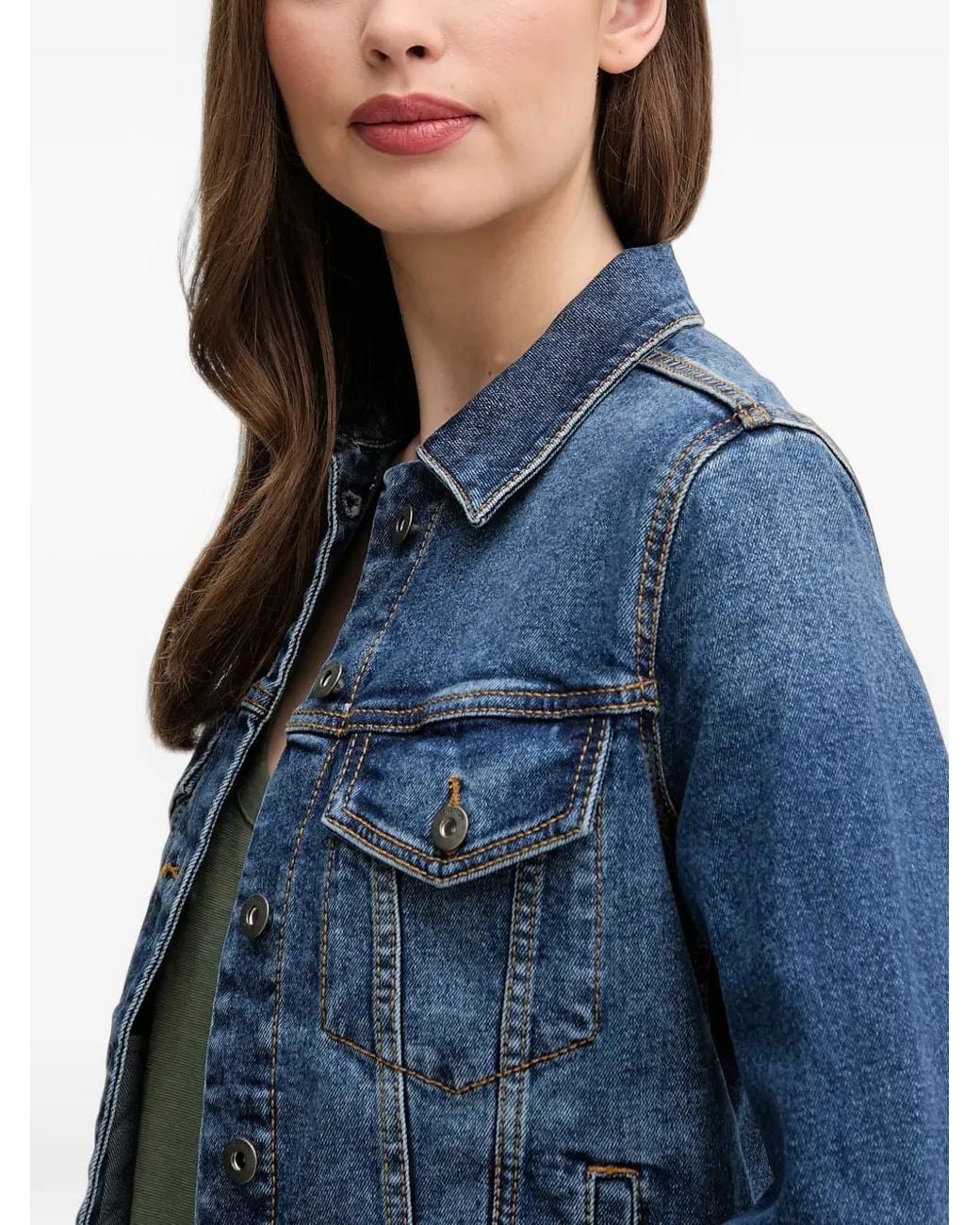 Benetton Blue Button-Up Denim Jacket