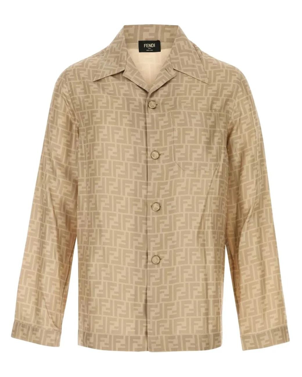 Fendi Natural Ff Silk Shirt for men