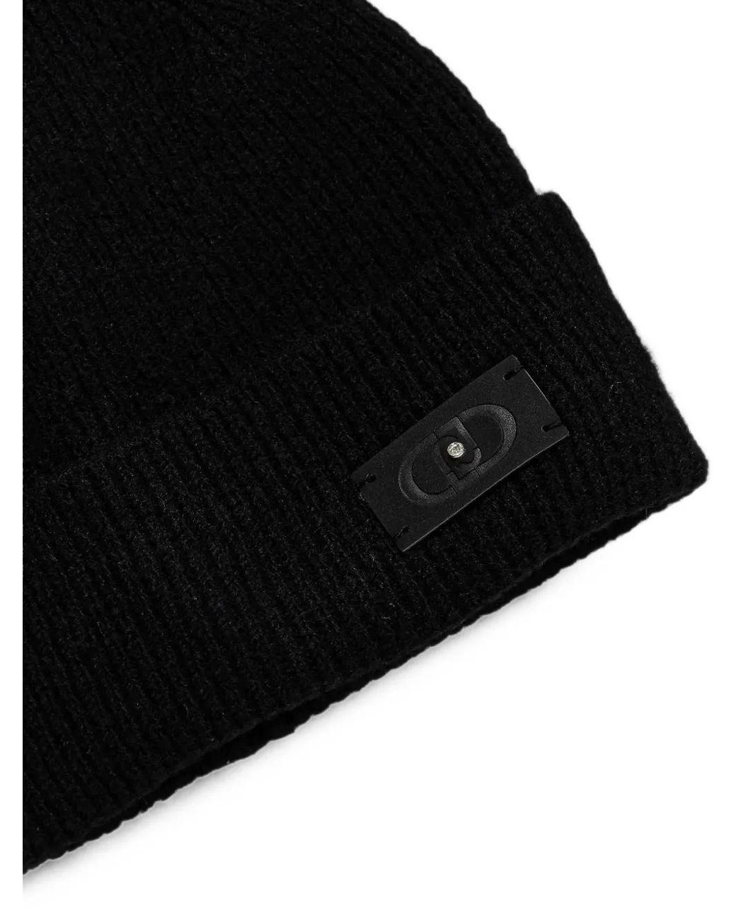 Liu Jo Black Logo-Patch Beanie Hat Set (Set Of Two)