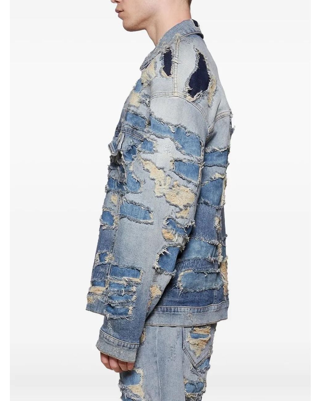 Givenchy Blue Zip-Up Denim Jacket for men