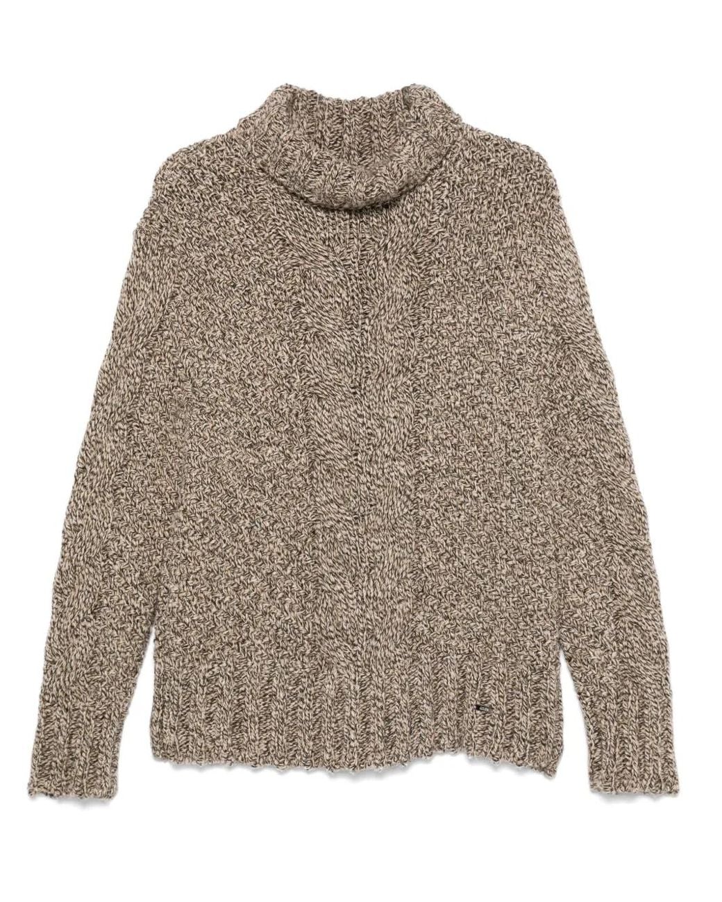 Kiton Gray Marl-Knit Sweater