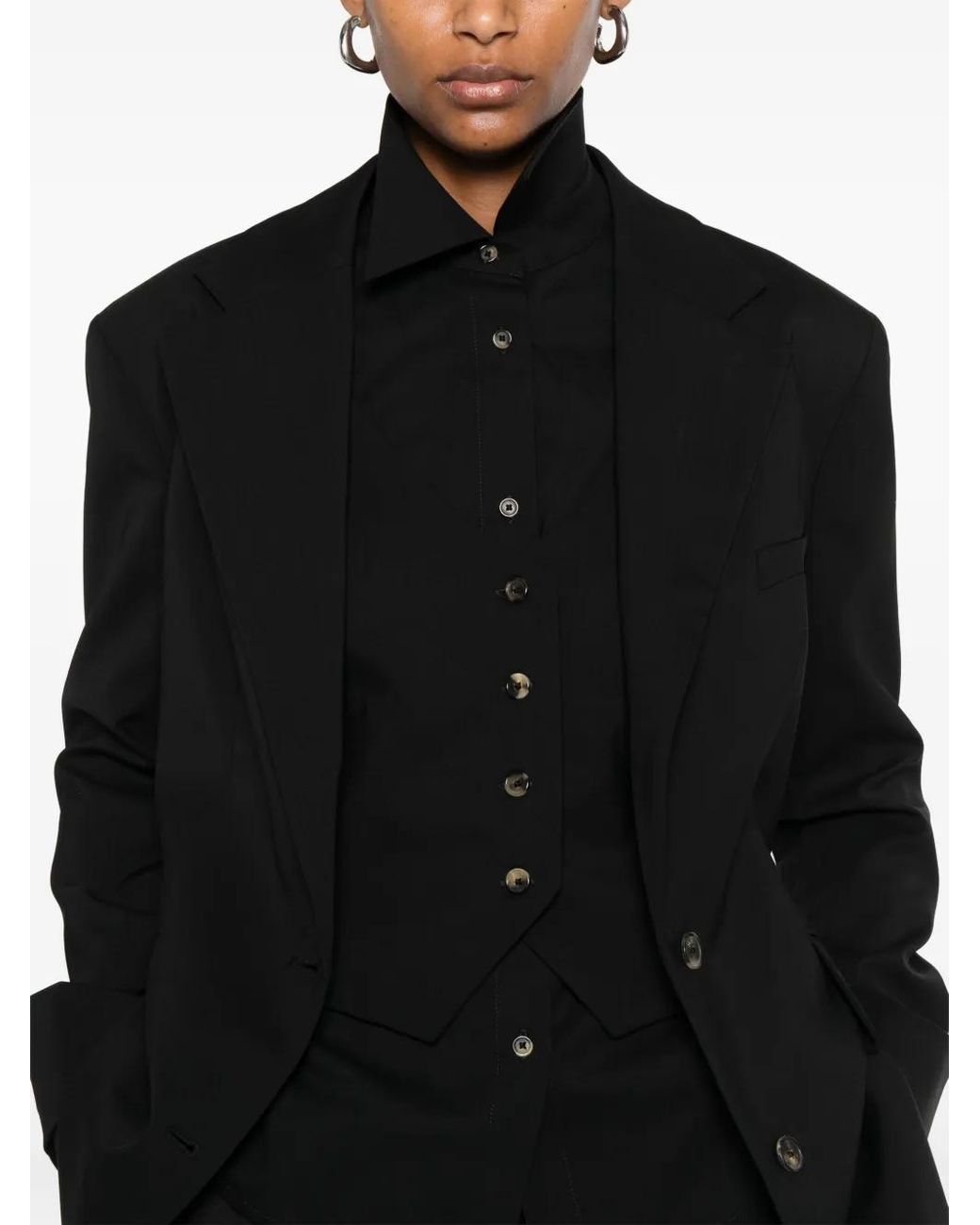 A.W.A.K.E. MODE Black Single-Breasted Blazer
