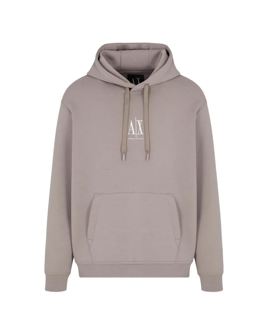 ARMANI EXCHANGE Gray Logo-Detail Hoodie for men