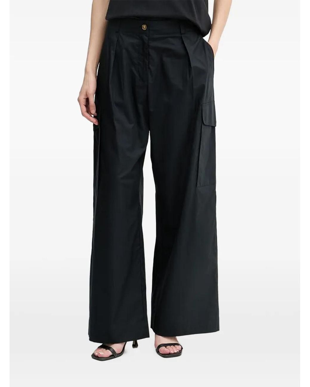 Blauer Black Wide-Leg Cargo Pants