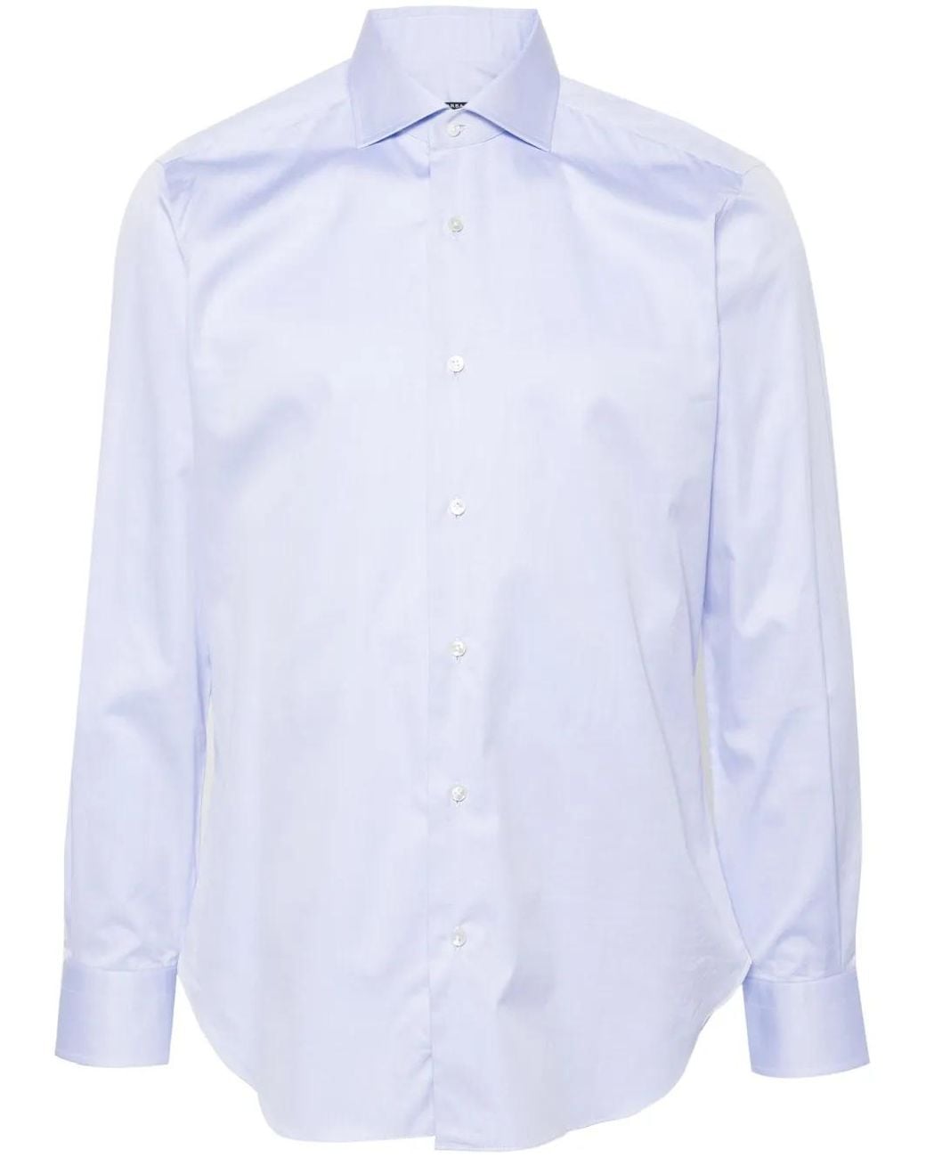 Barba Napoli White Long-Sleeve Cotton Shirt for men