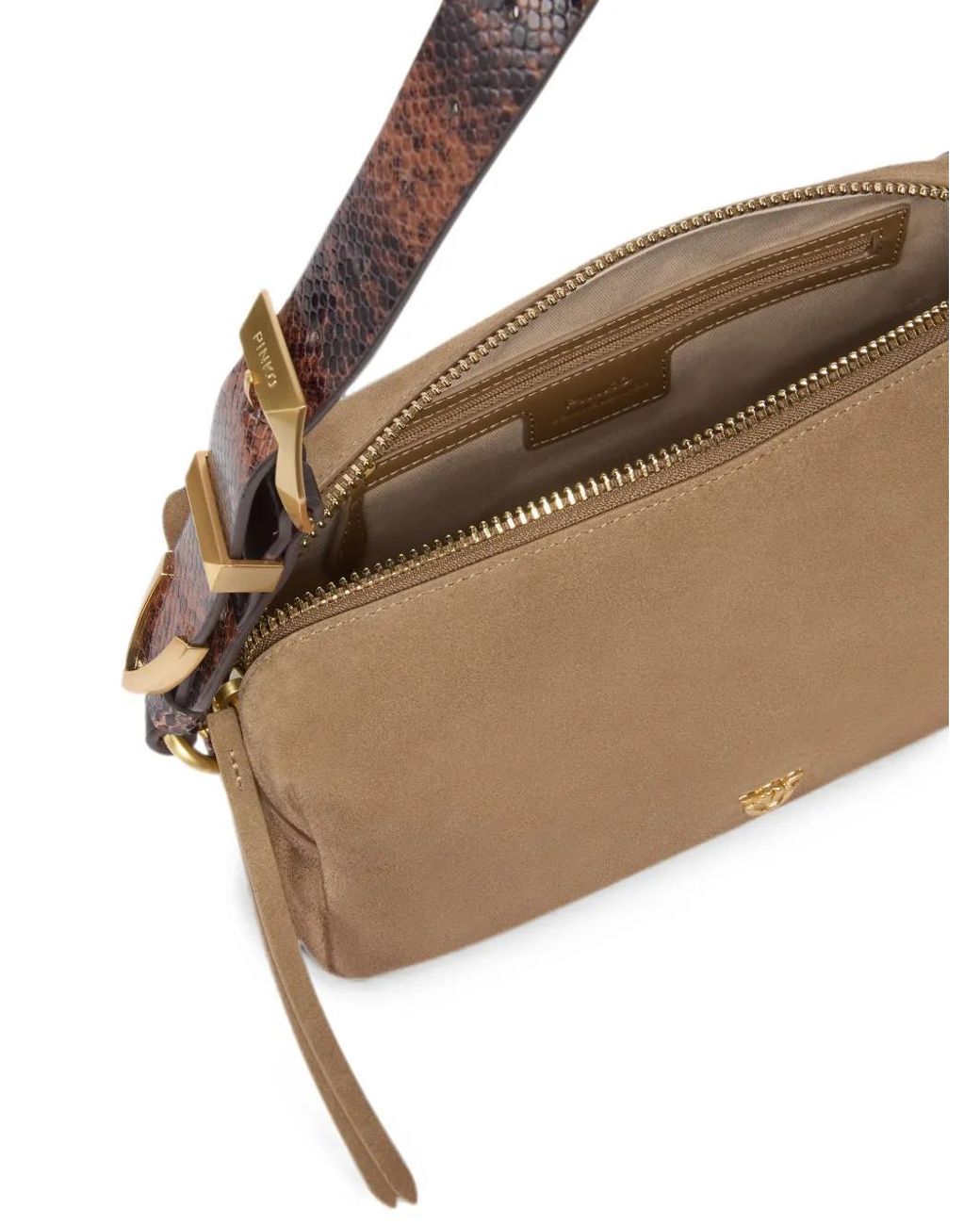 Borsa Triptych Scamosciata di Pinko in Brown