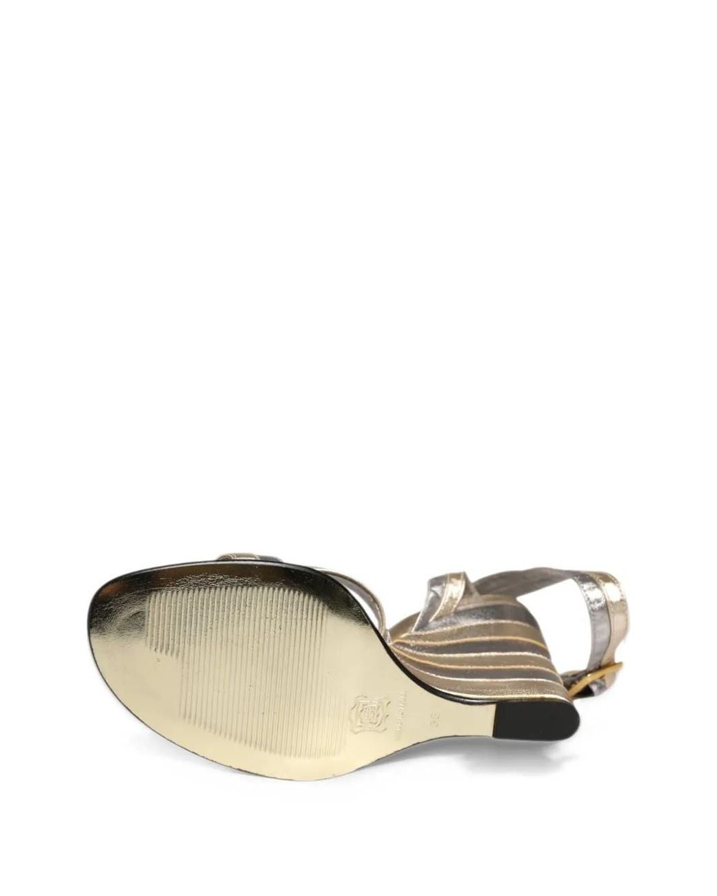 Dolce & Gabbana White Metallic-Effect Wedge Sandals