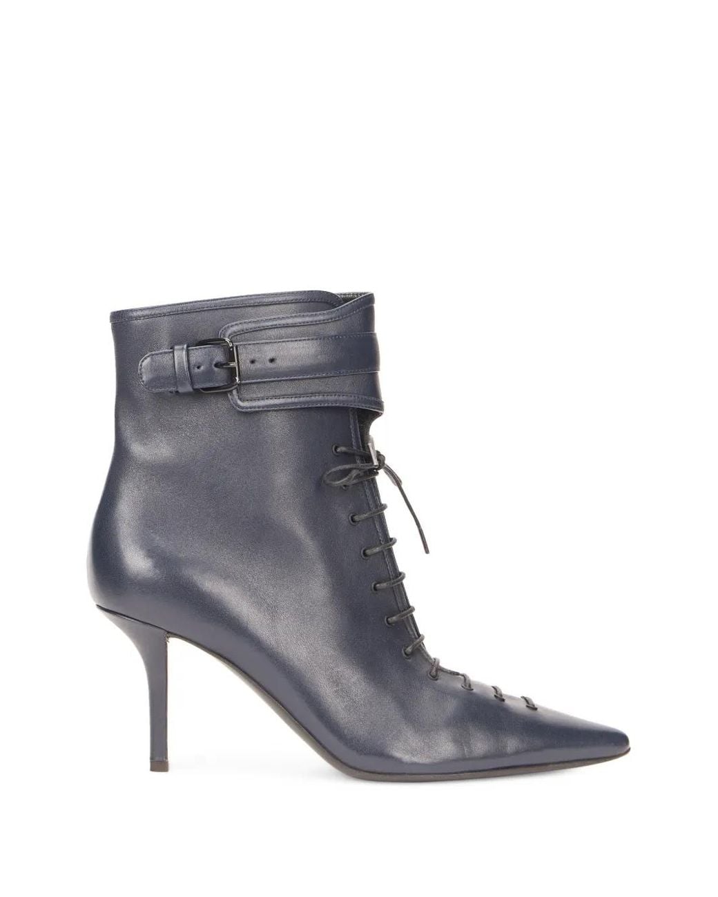 Philosophy Di Lorenzo Serafini Gray Lace-Up Buckle-Strap Ankle Boots