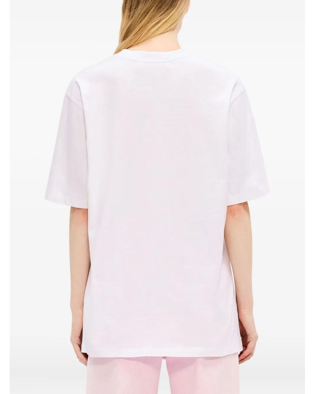 MSGM White Graphic-Print T-Shirt