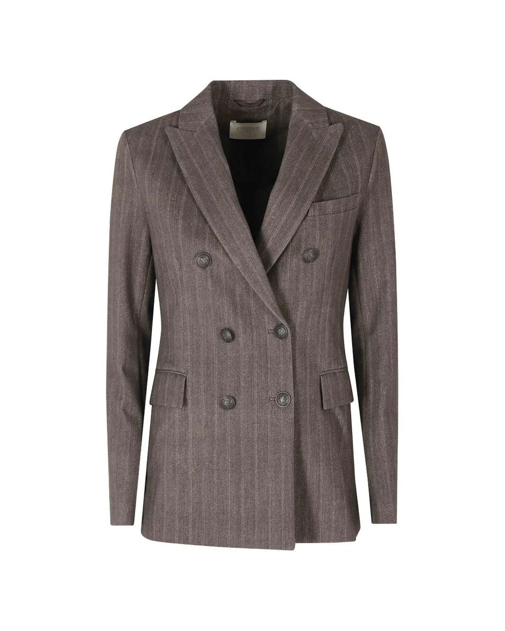 Circolo 1901 Brown Pinstripe Double-Breasted Jacket