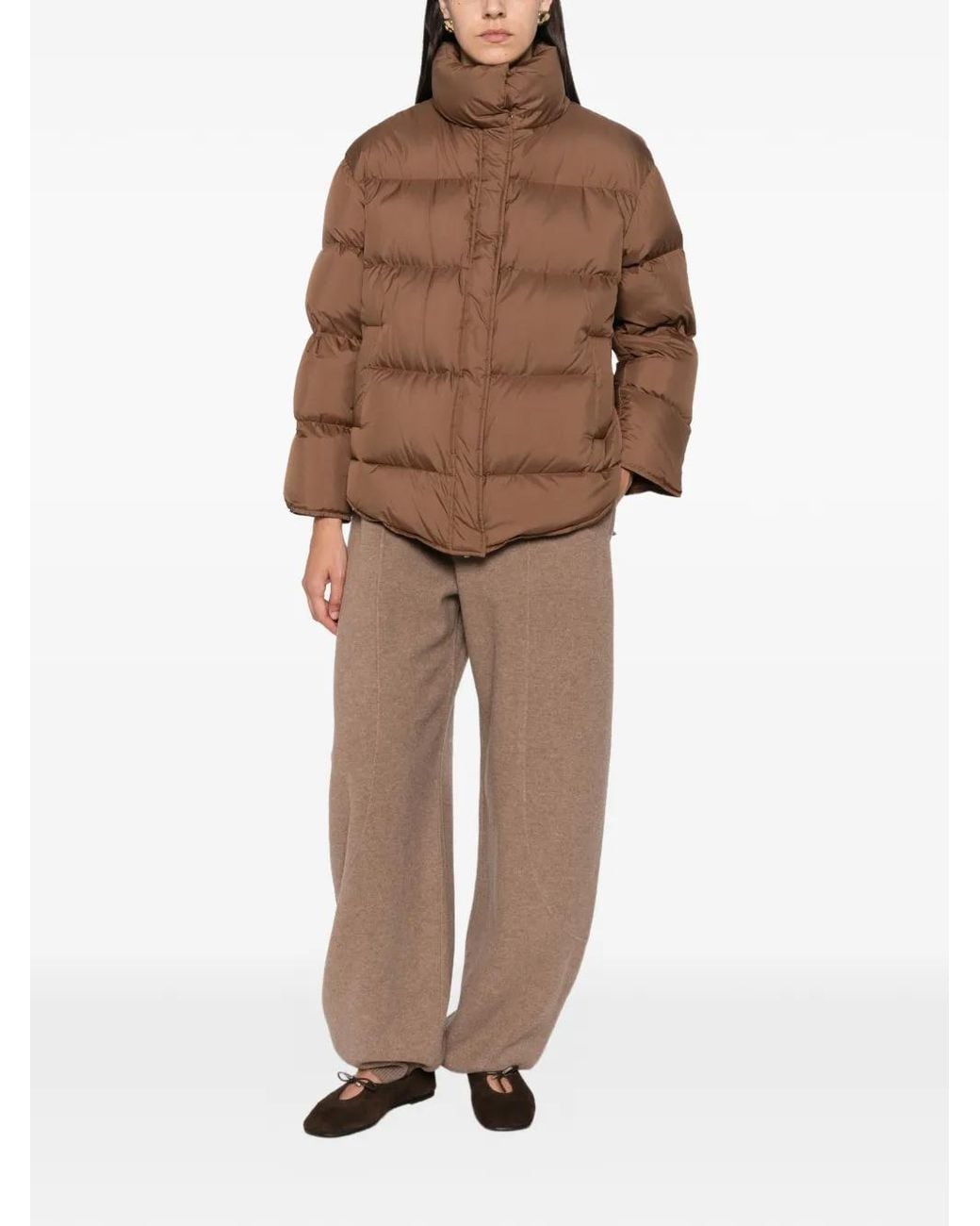 Max Mara Brown Quilted Puffer Jacket