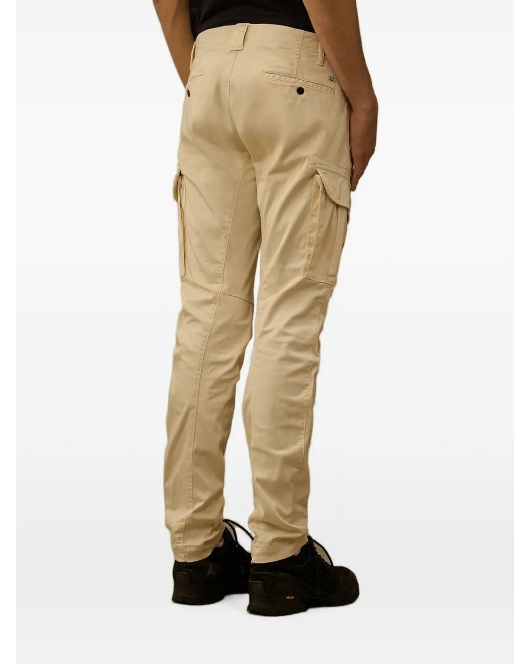 C P Company Natural Stretch Sateen Ergonomic Lens Cargo Trousers for men