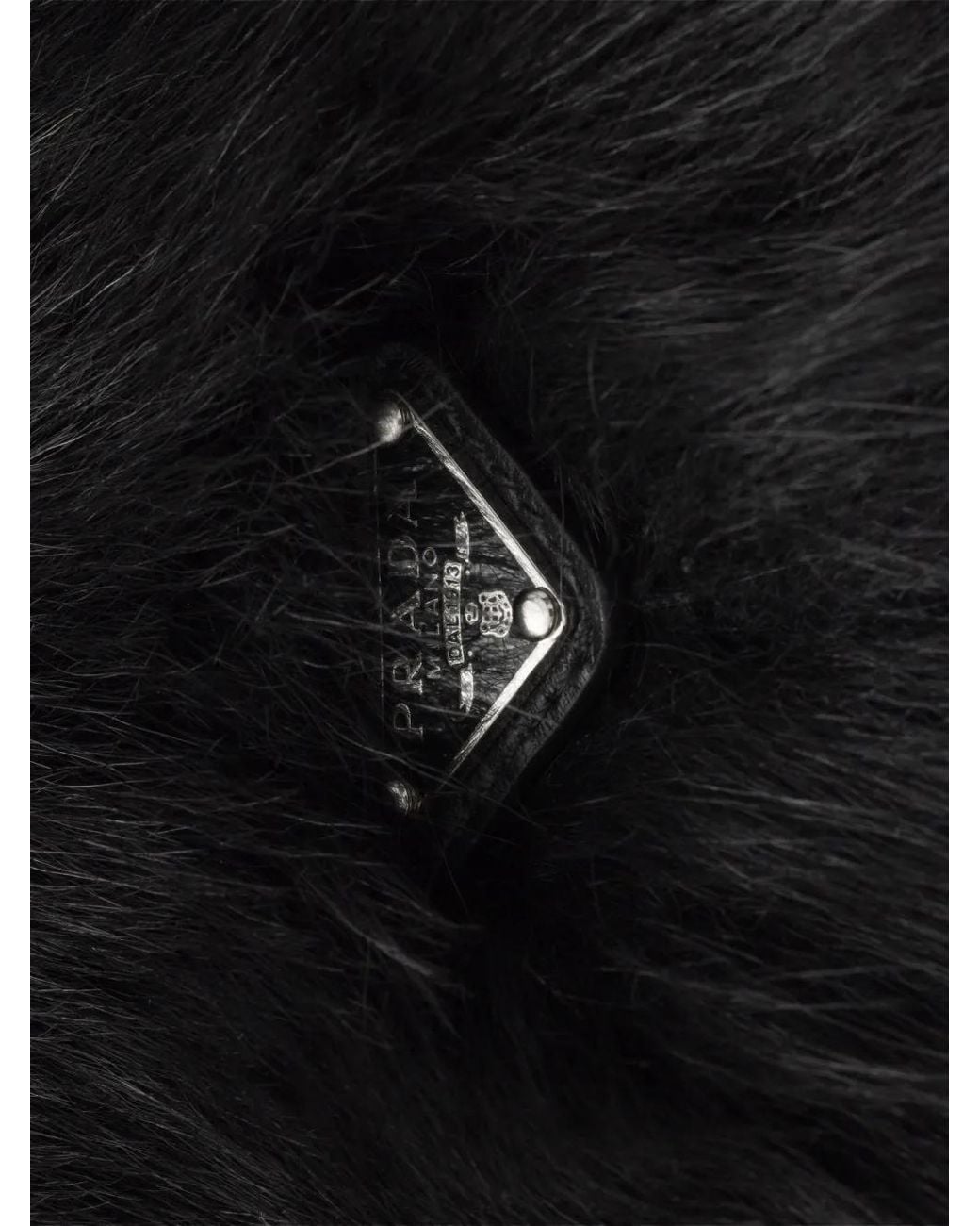 Prada Black Shearling Smartphone Pouch