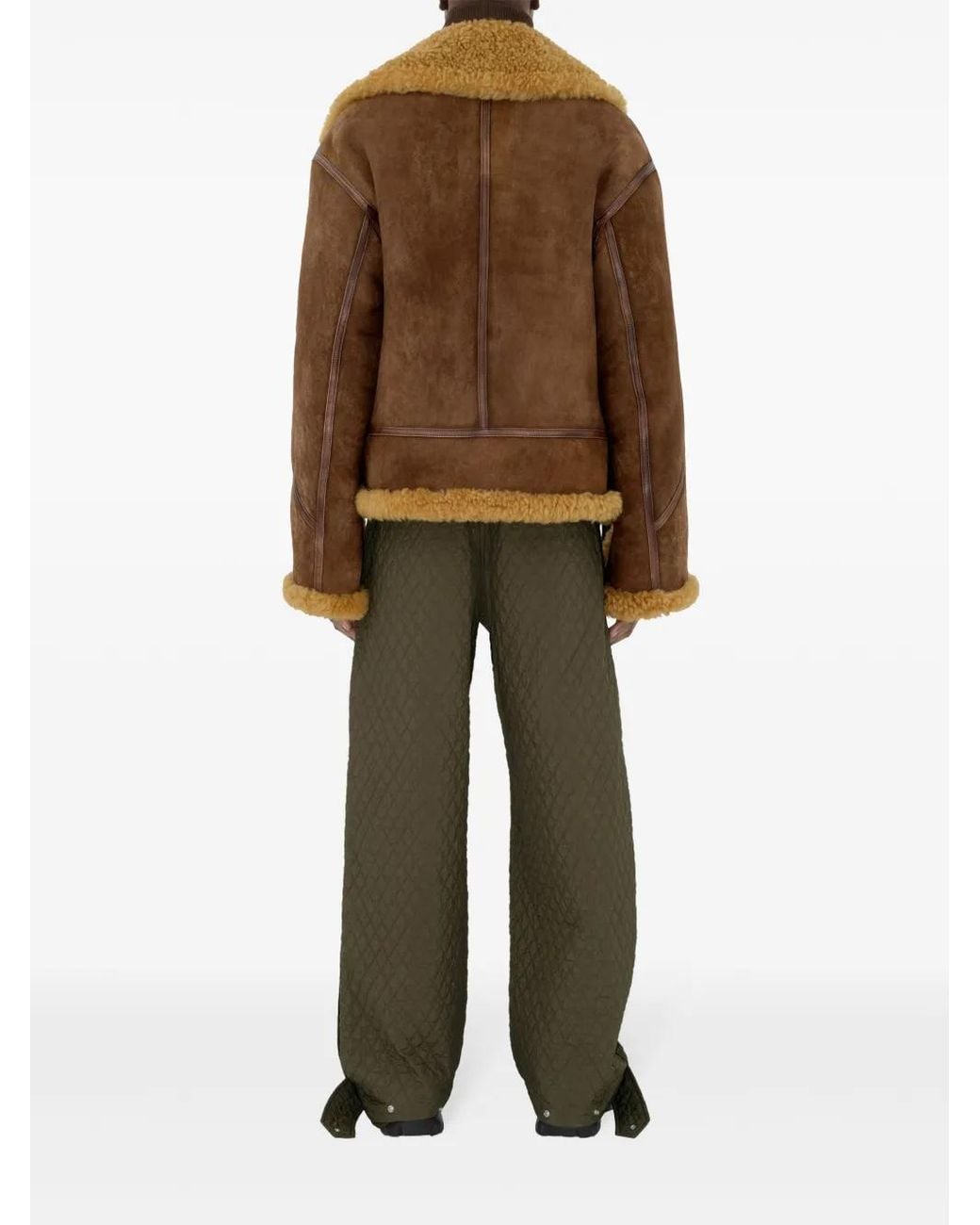 Burberry Brown Shearling Aviator Jacket for men