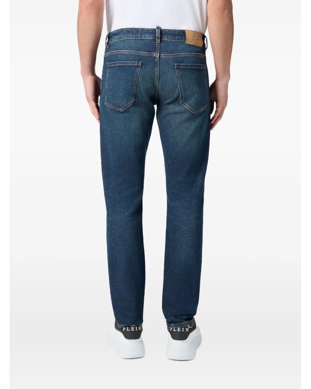 Philipp Plein Blue Super Straight Cut Jeans Basic Cocco Label for men