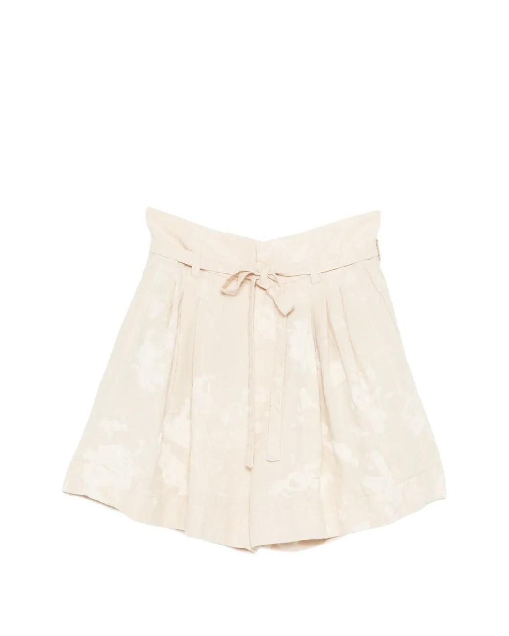 Ziggy Chen Natural Belted Pleated Shorts for men