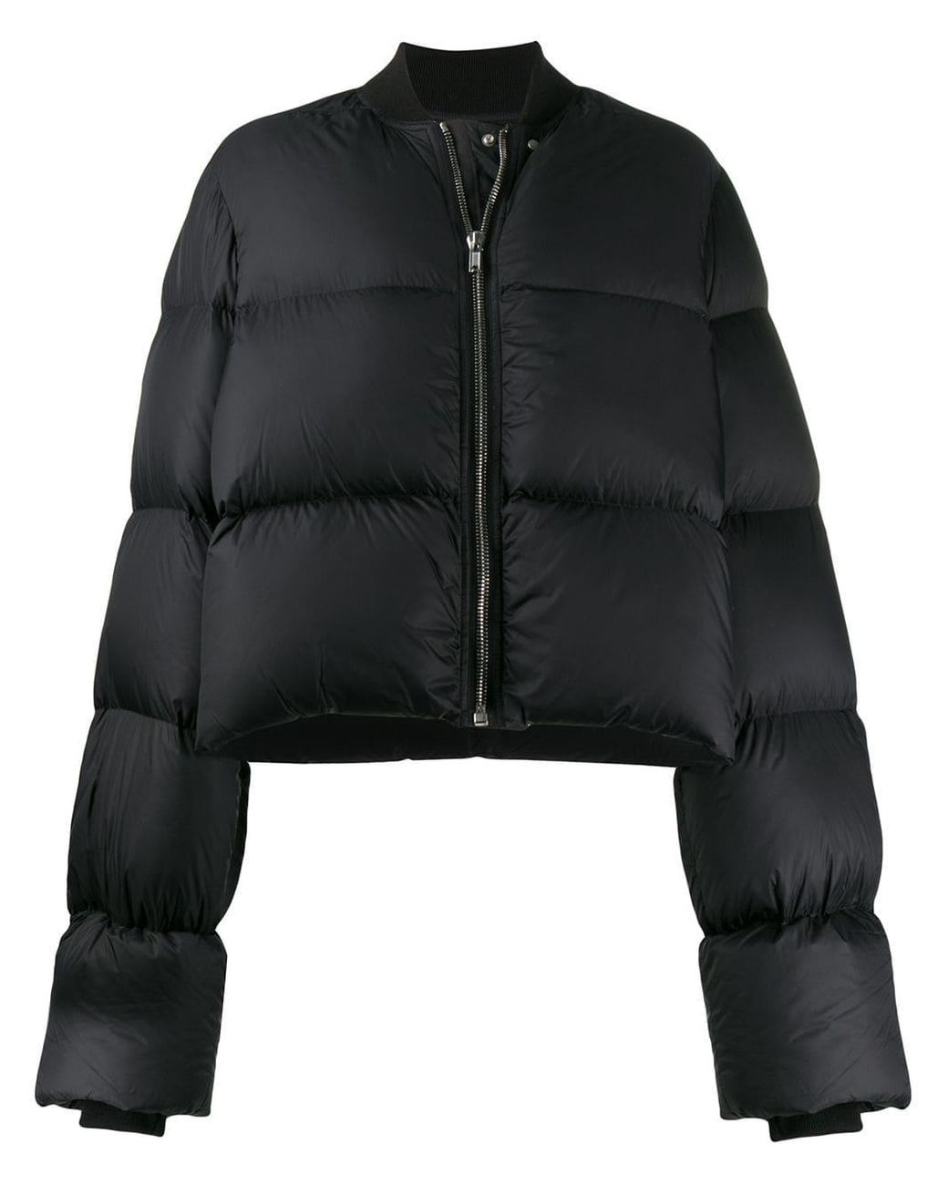 Rick Owens Cropped Puffer Jacket in Black | Lyst