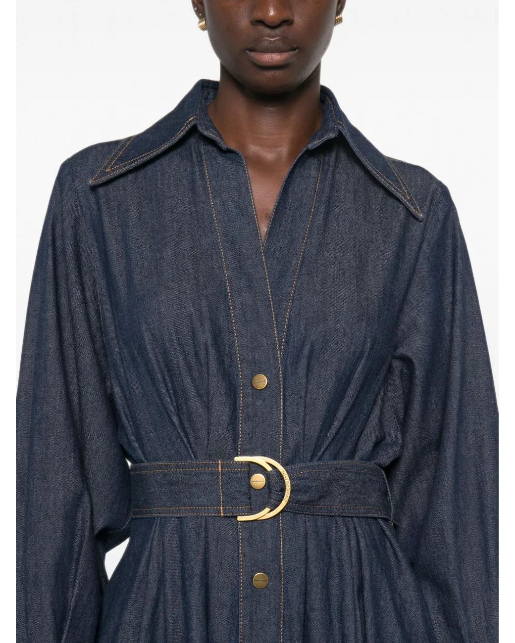 Zimmermann Blue Denim Midi Shirt Dress