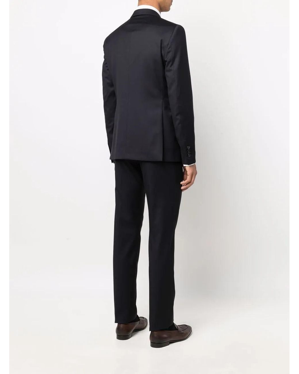 Tagliatore Blue Fitted Double-Breasted Suit for men