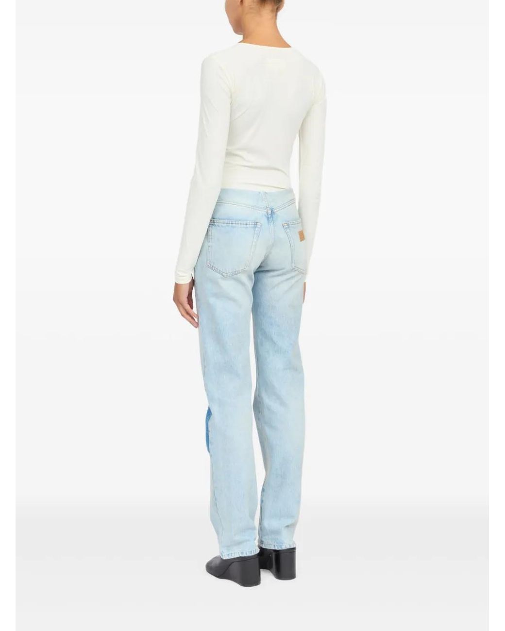 MM6 by Maison Margiela Blue Patch-Detail Jeans