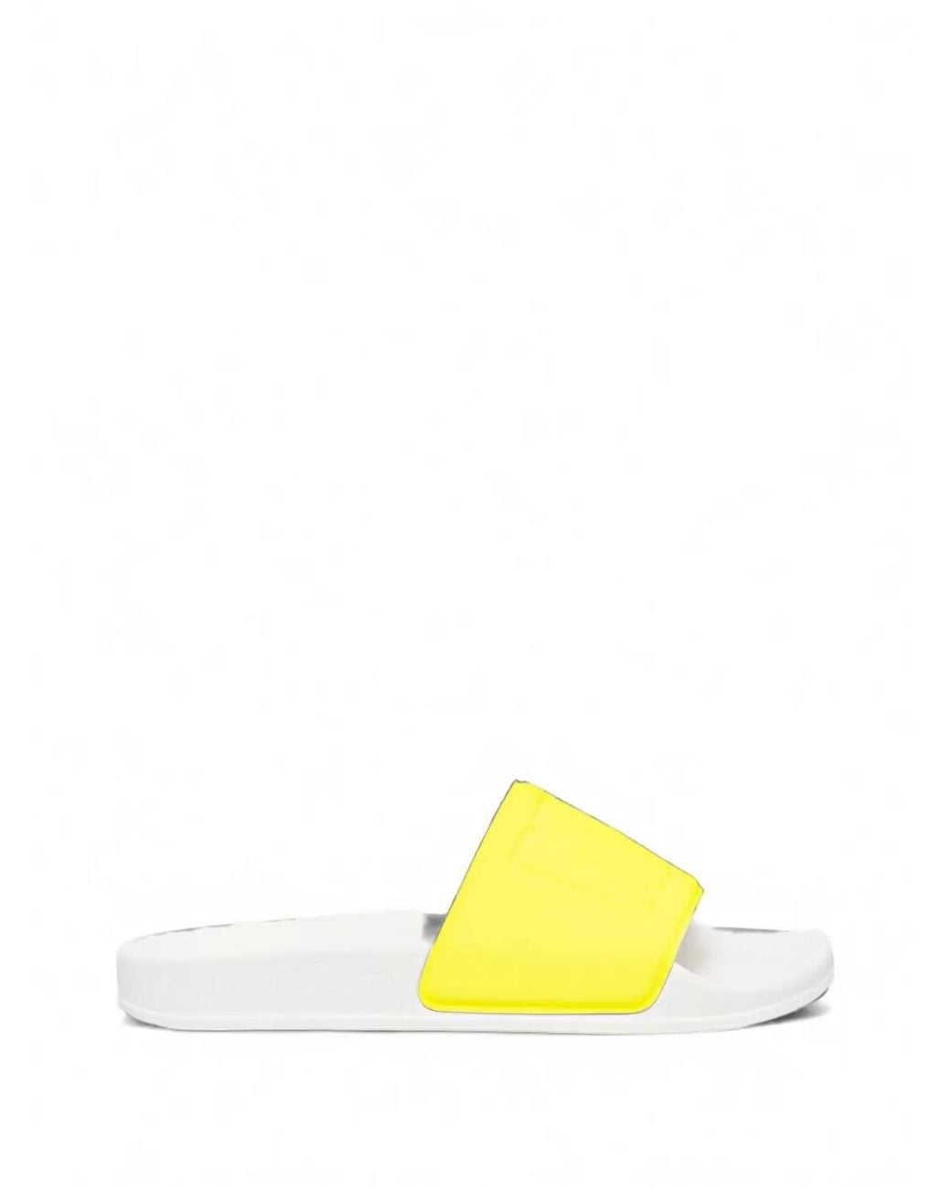 MSGM Yellow Embossed-Logo Slides