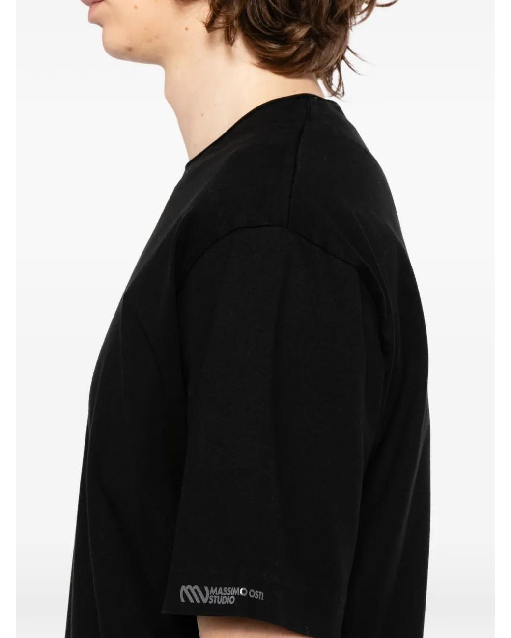 Massimo Osti Studio Black Crew Neck T-Shirt for men