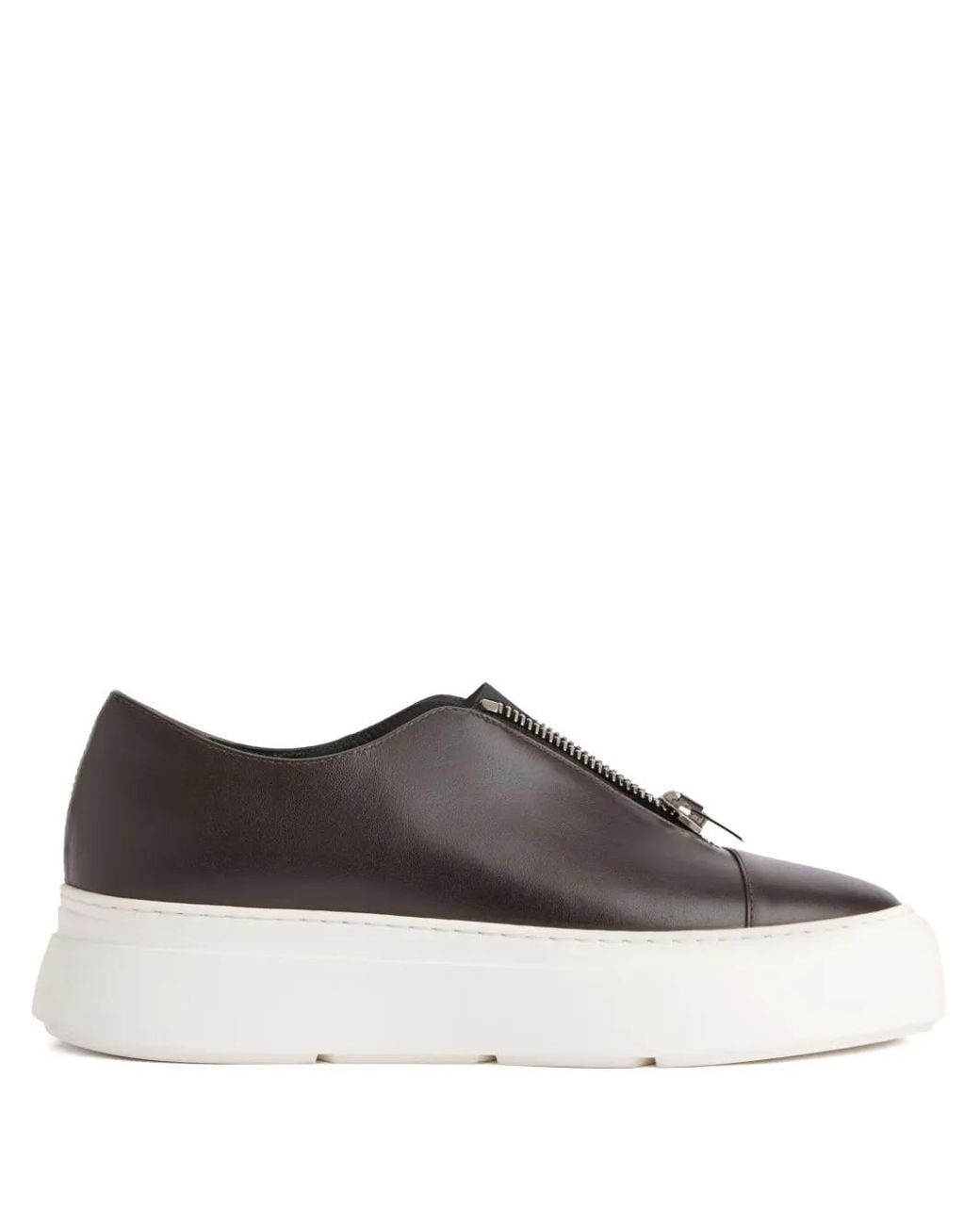 Giuseppe Zanotti Brown Mike Elastic Leather Zipper Slip-Ons for men