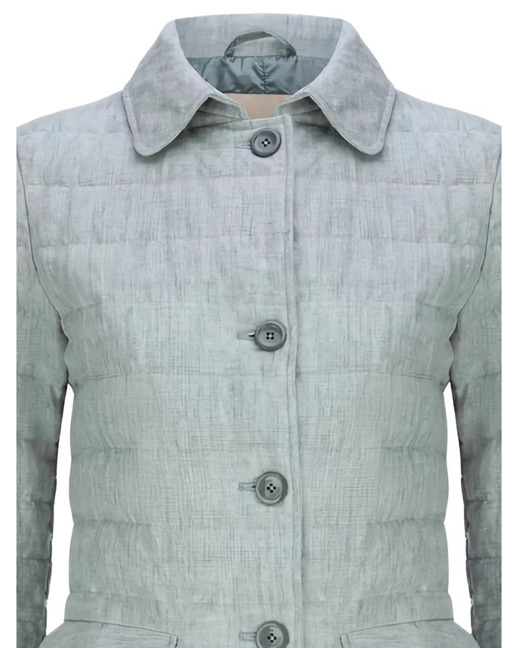 Herno Blue Veste Matelassée En Lin