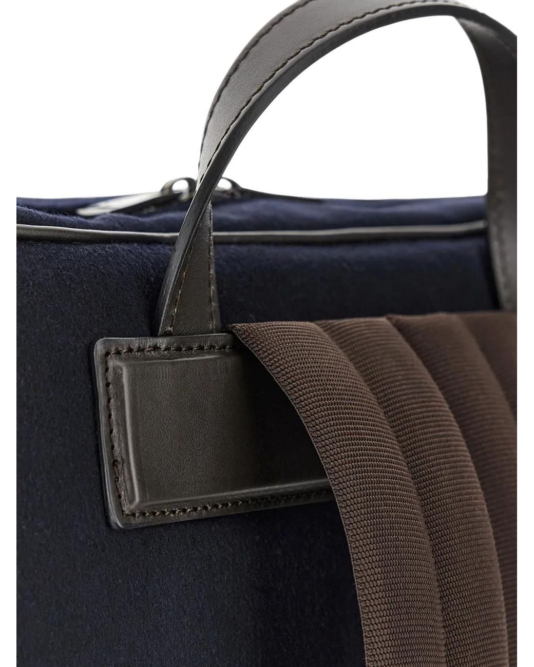 Paul & Shark Blue Sac À Dos En Cachemire À Bords En Cuir for men