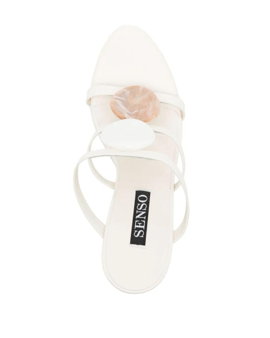 Senso White Kaye 95Mm Leather Sandals