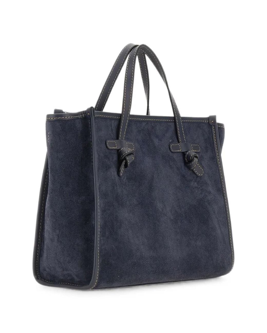 MARCELLA CLUB Blue Miss Marcella 32 Suede Tote Bag