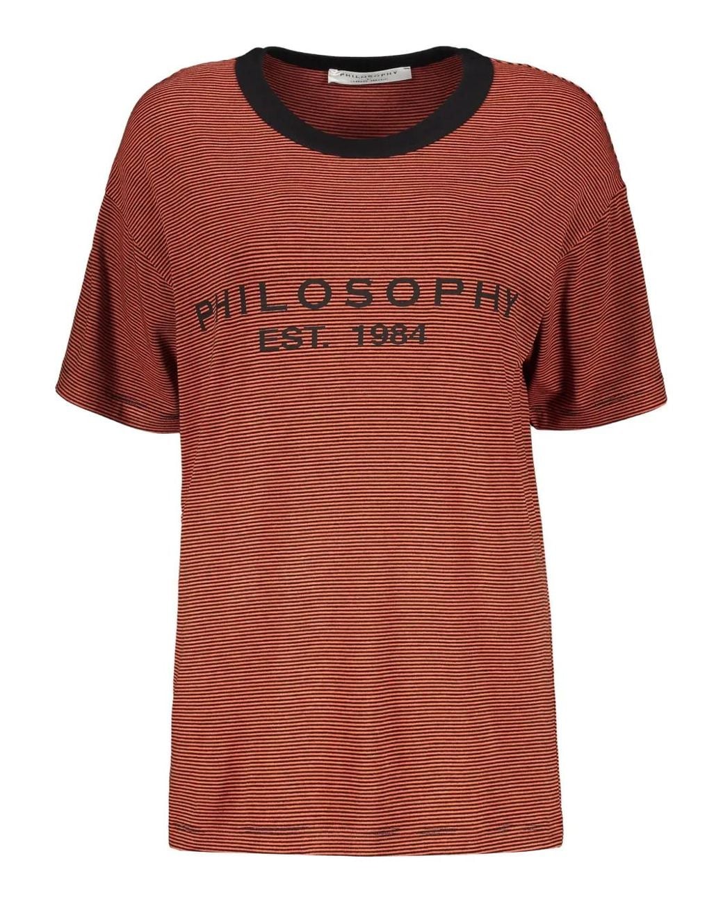 Philosophy Di Lorenzo Serafini Red Striped T-Shirt
