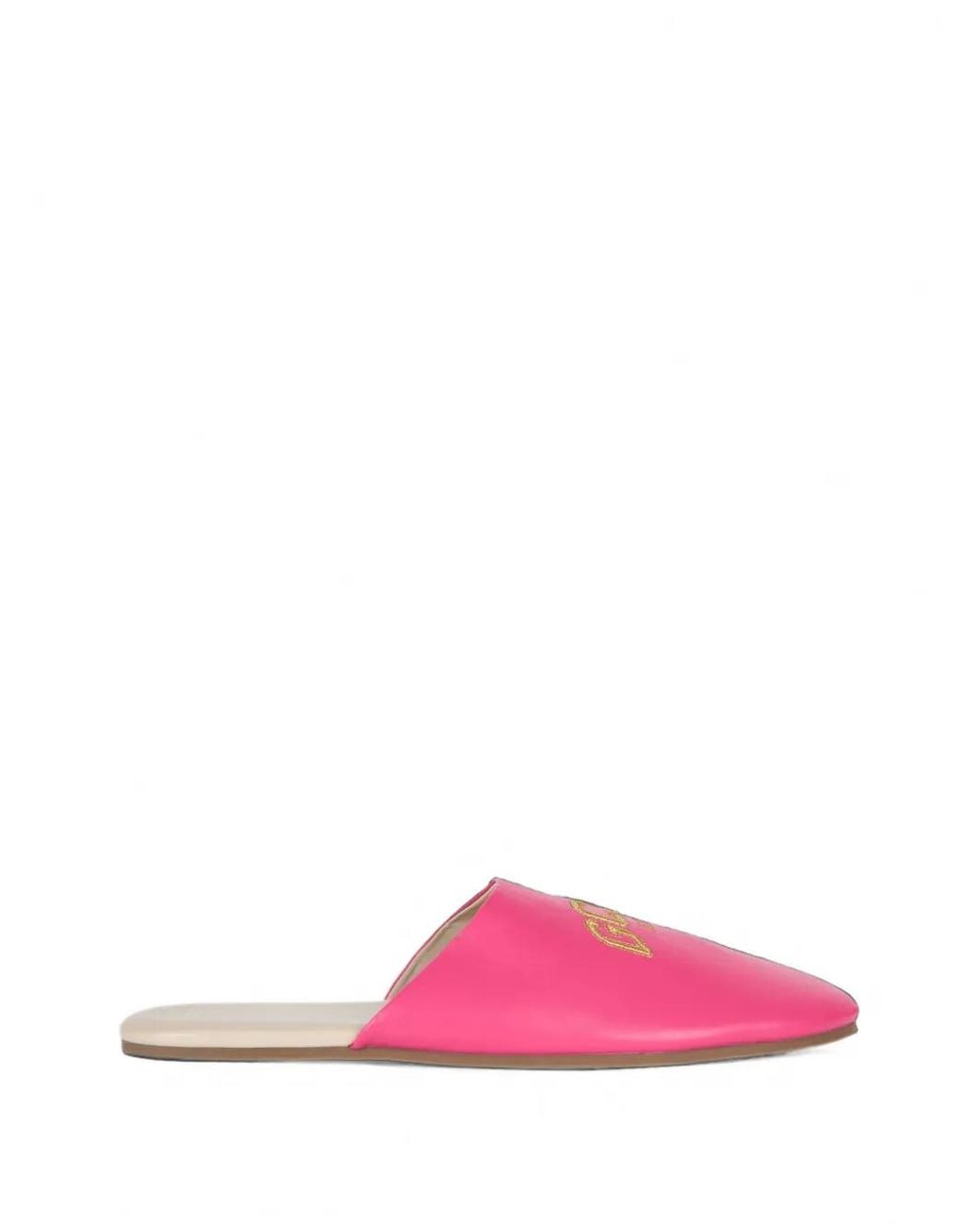 Gcds Pink Logo-Embroidered Mules