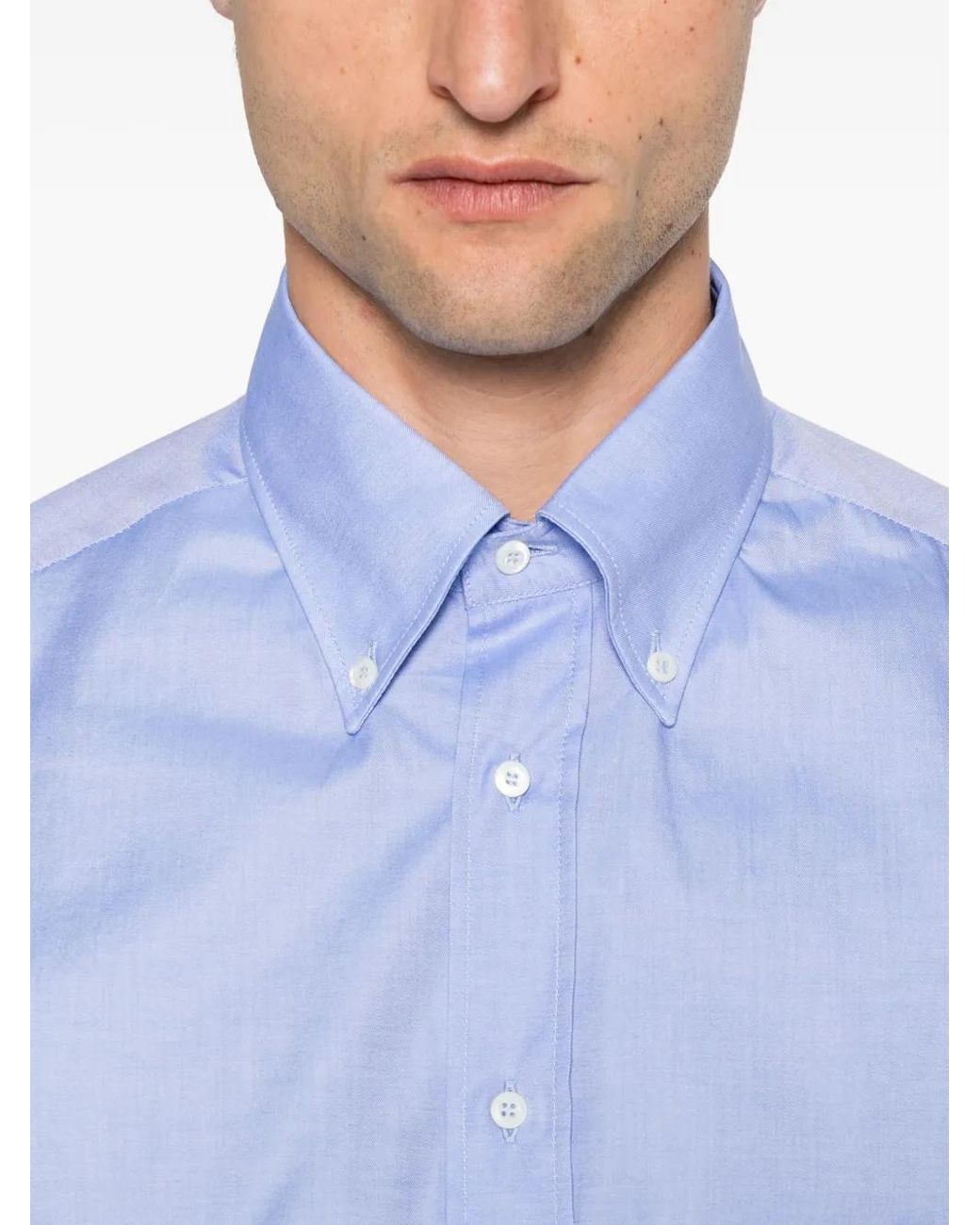 Brunello Cucinelli Button-Down Overhemd in het Blue voor heren