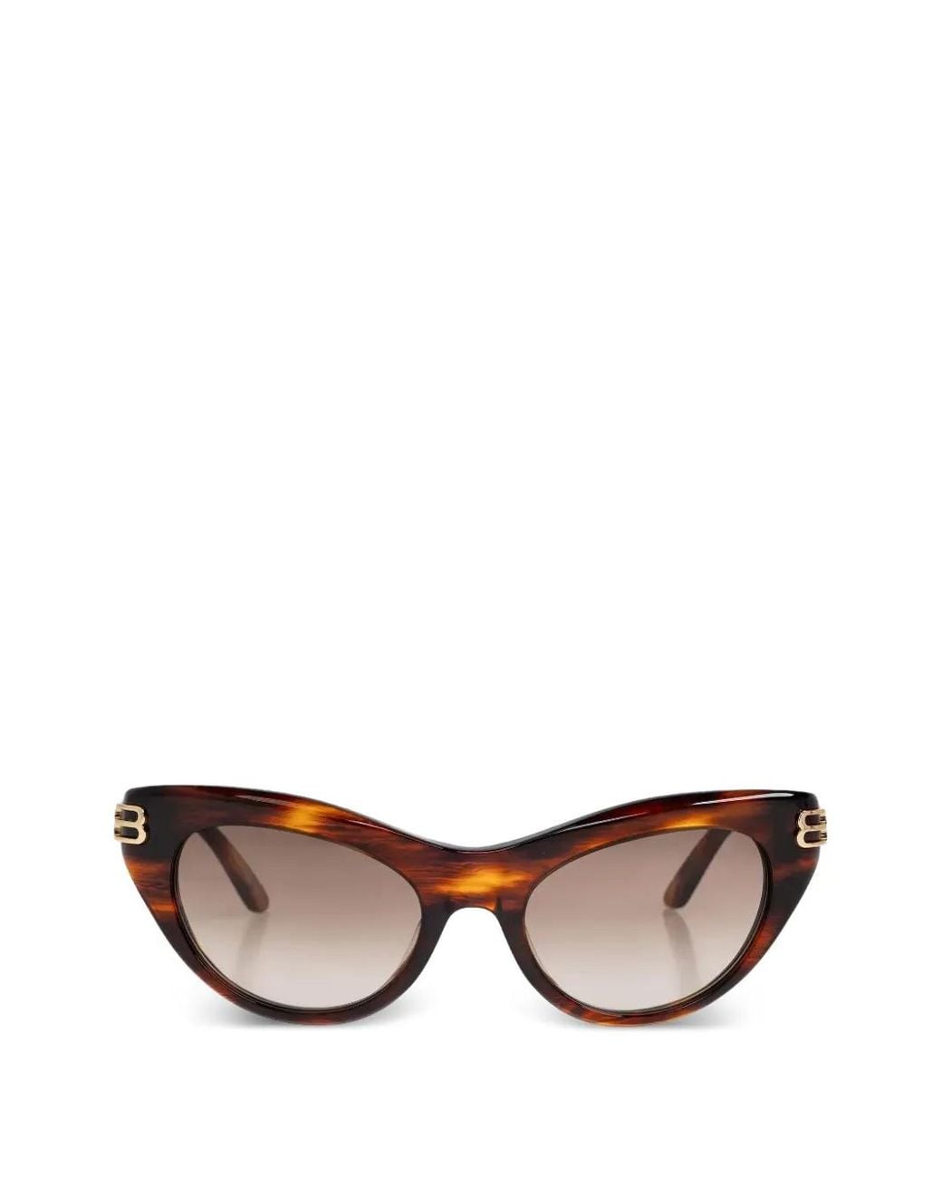 Balenciaga Brown Tortoiseshell-Effect Cat-Eye Sunglasses
