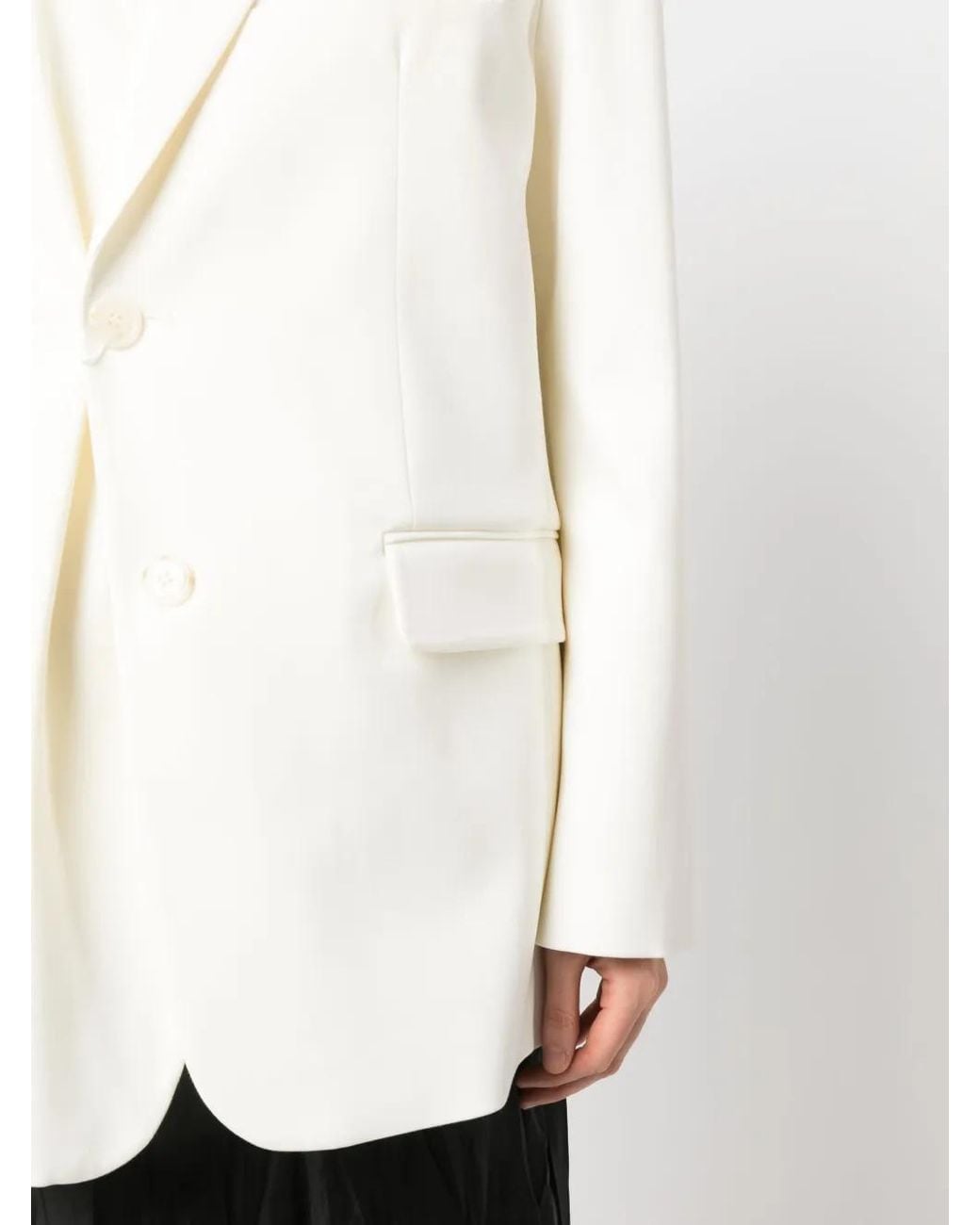 MM6 by Maison Margiela White Asymmetric Double-Breasted Blazer