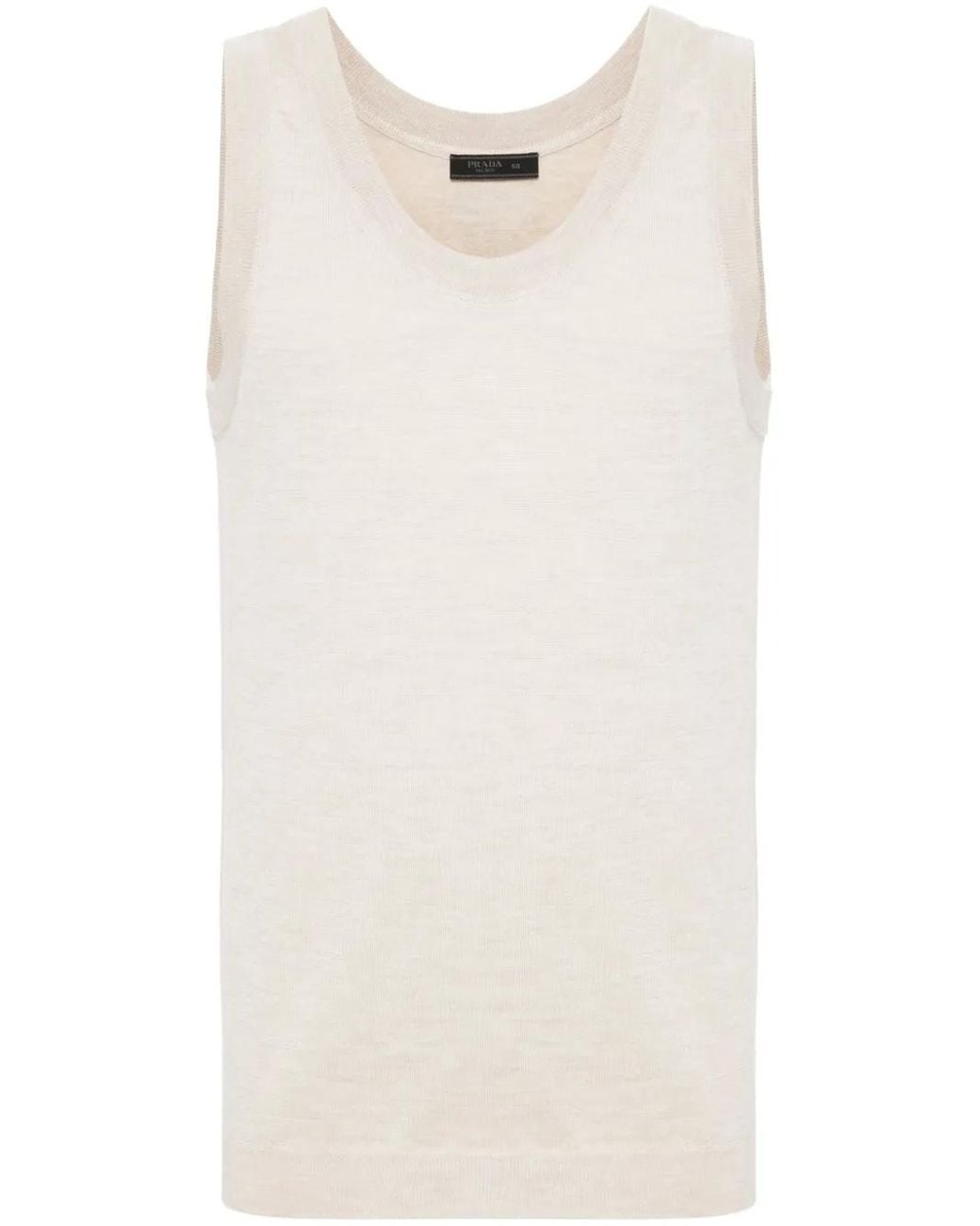 Prada White Knitted Cashmere Top for men