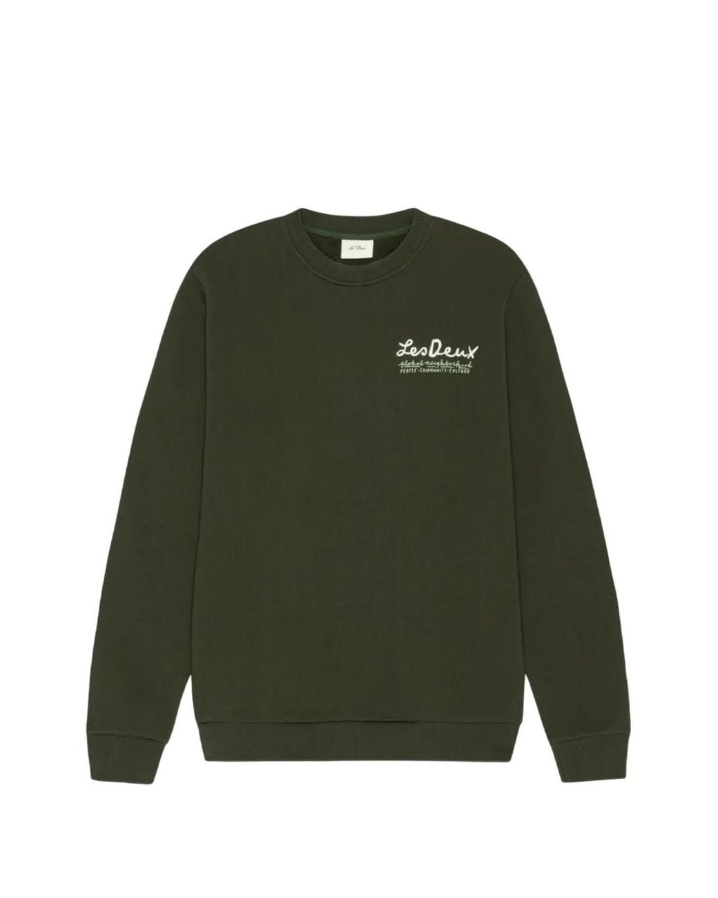 Les Deux Green Rural Graphic-Print Crew-Neck Sweater for men