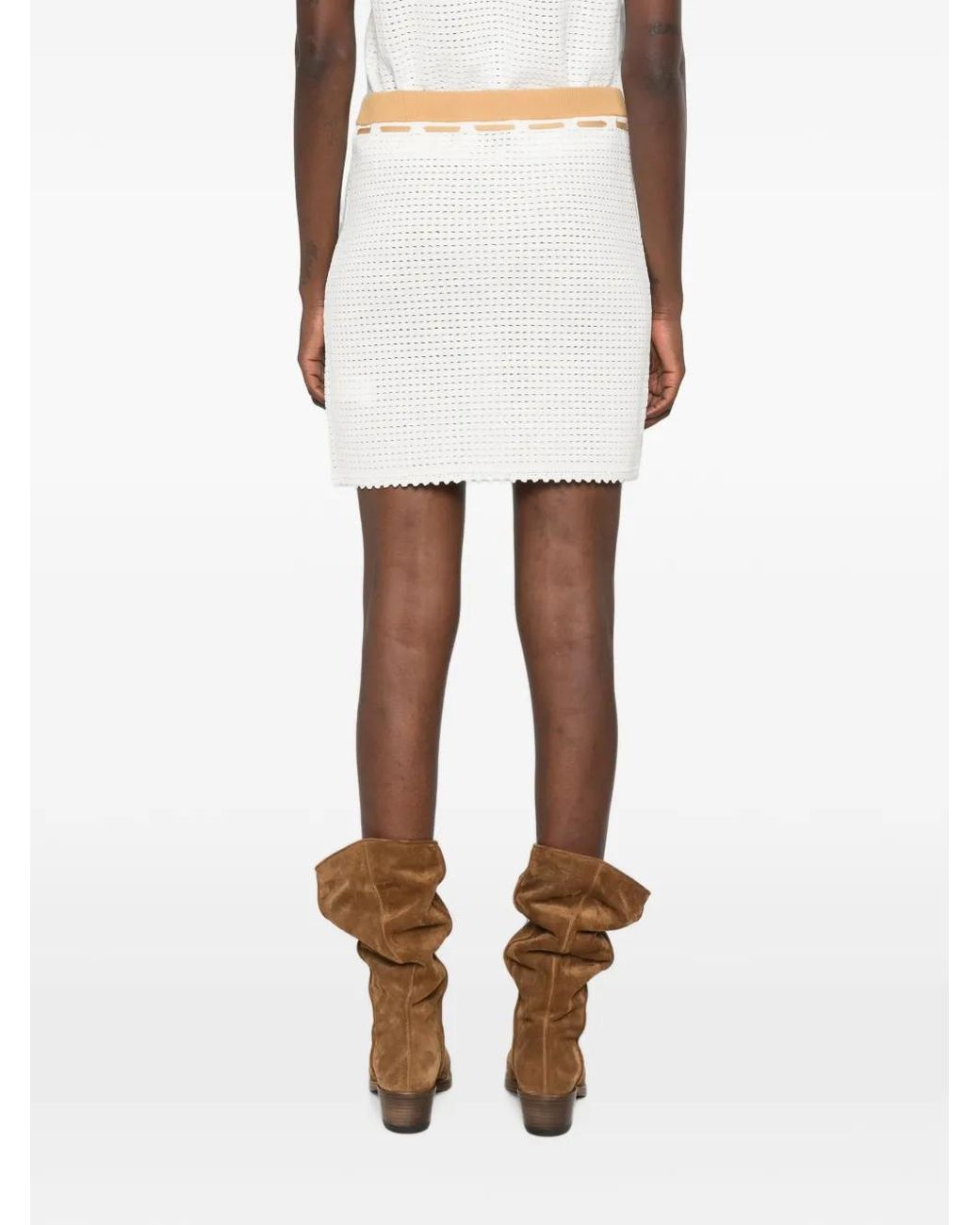 Casablanca White Drawstring-Waist Mini Skirt