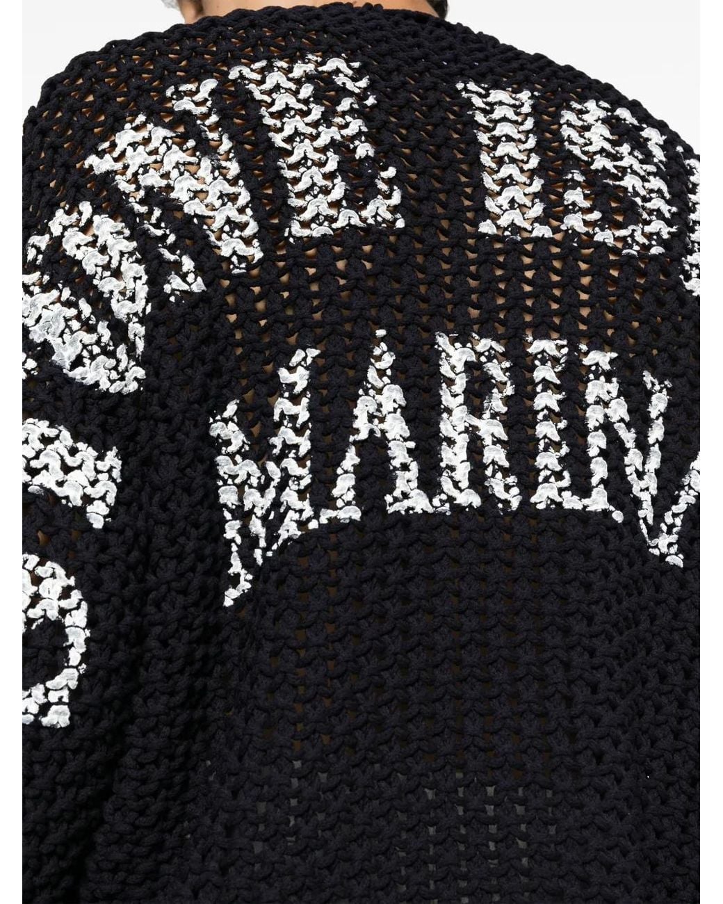Stone Island Black Logo Macramé Jumper for men