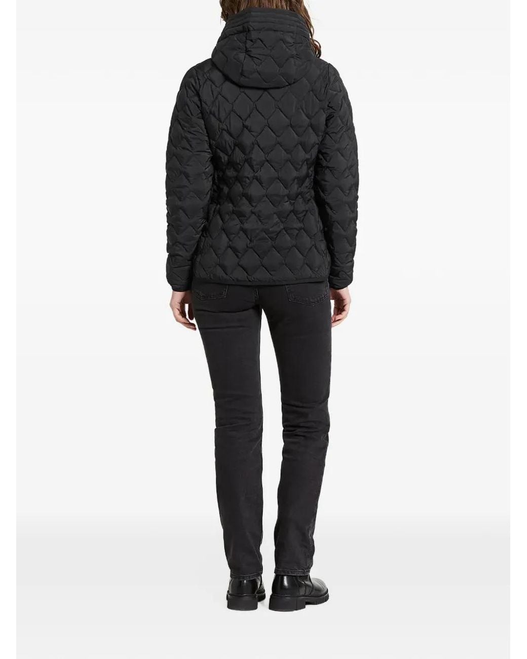 Didriksons Black Evelyn Quilted Hooded Jacket