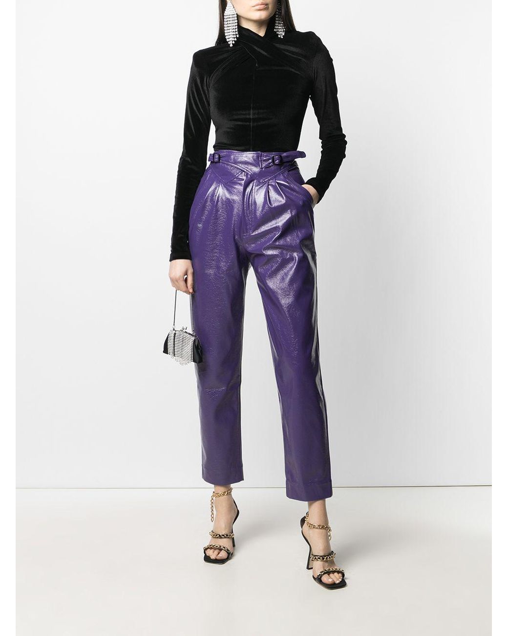 Purple pleather hotsell pants