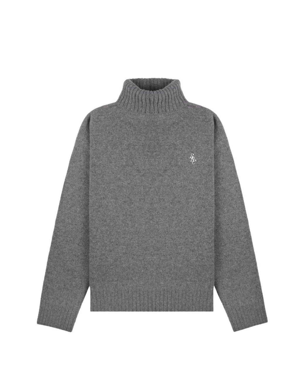 Sporty & Rich Gray Roll-Neck Sweater