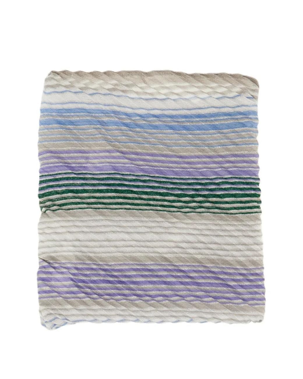 Missoni Gray Embroidered Striped Scarf