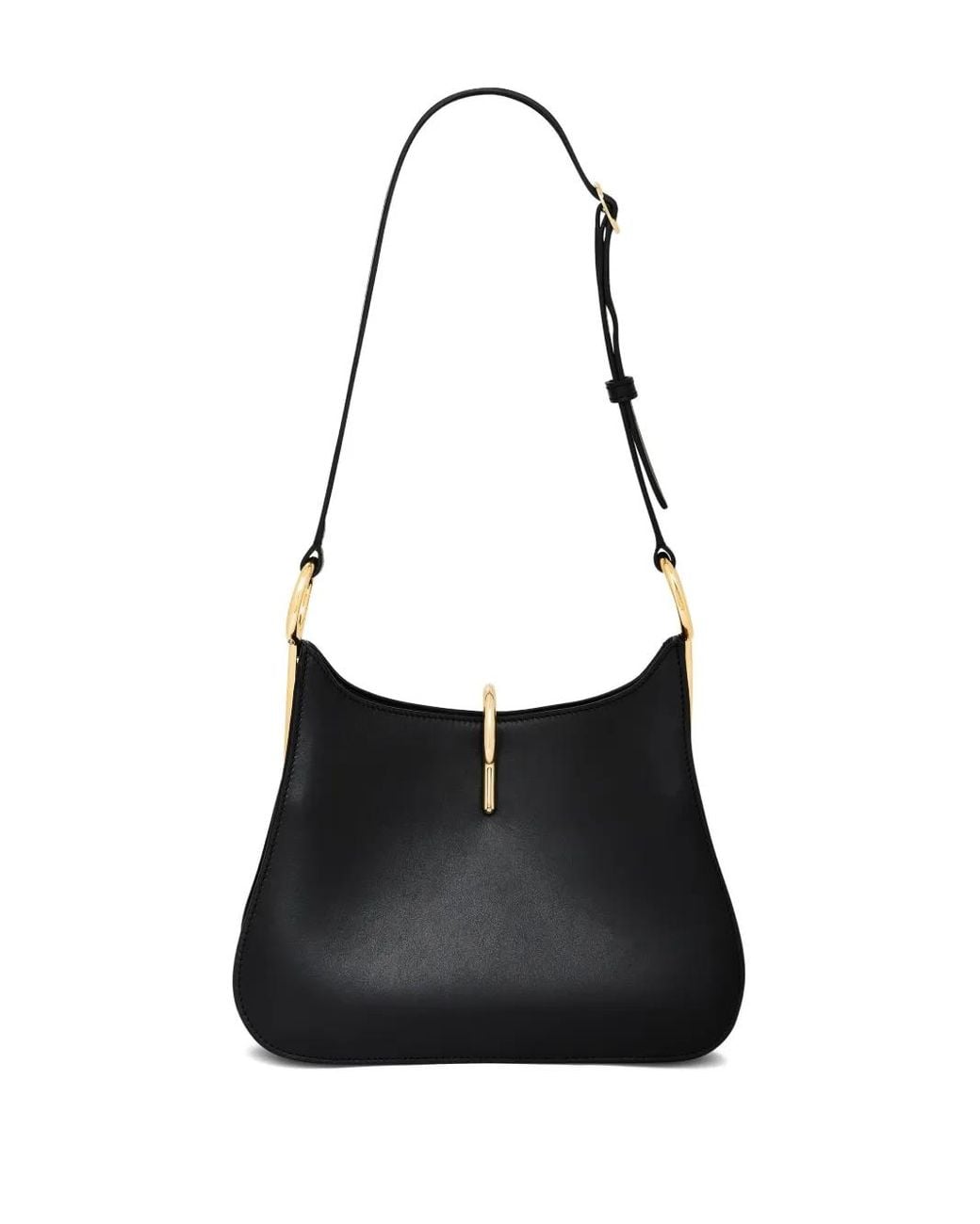Rabanne Black Medium Ring Leather Shoulder Bag