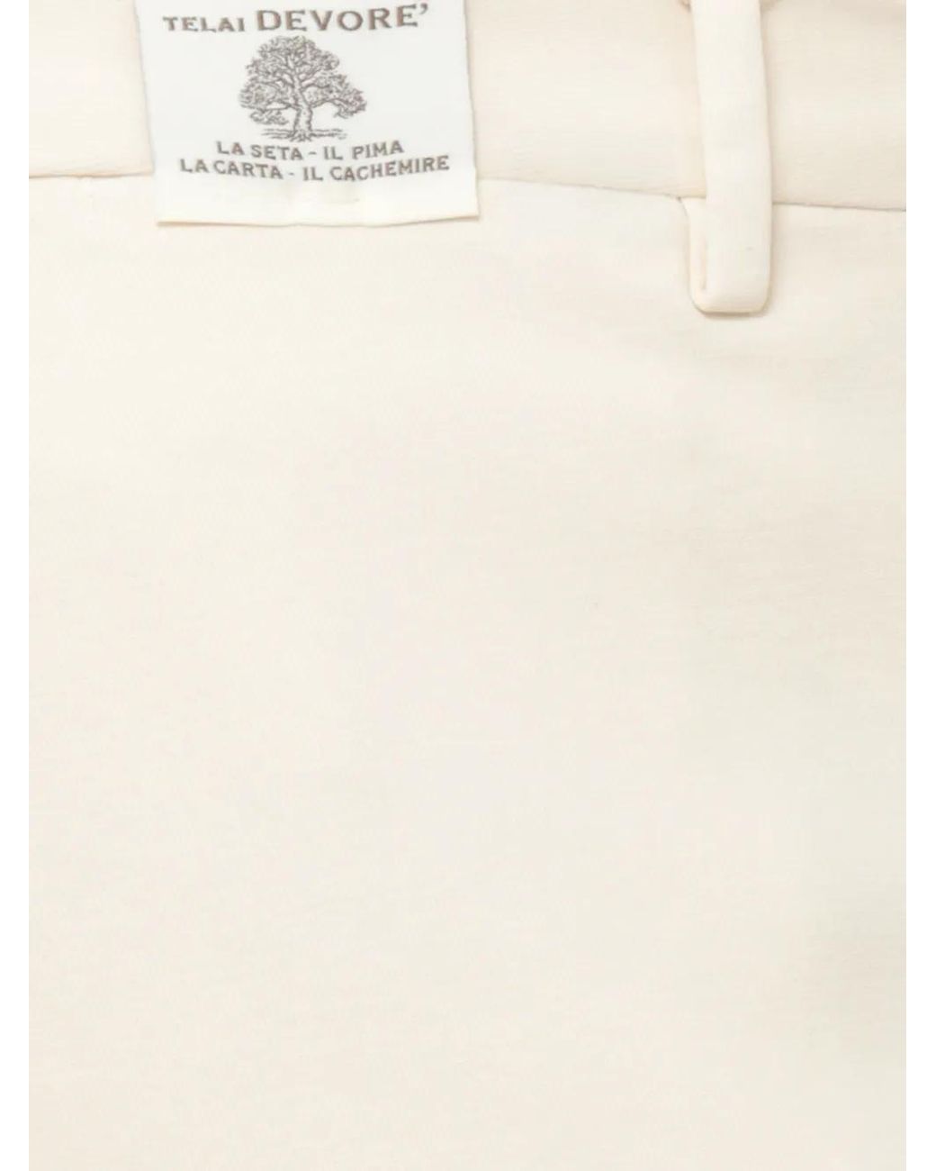 Devore White Belt-Loop Pressed-Crease Trousers for men