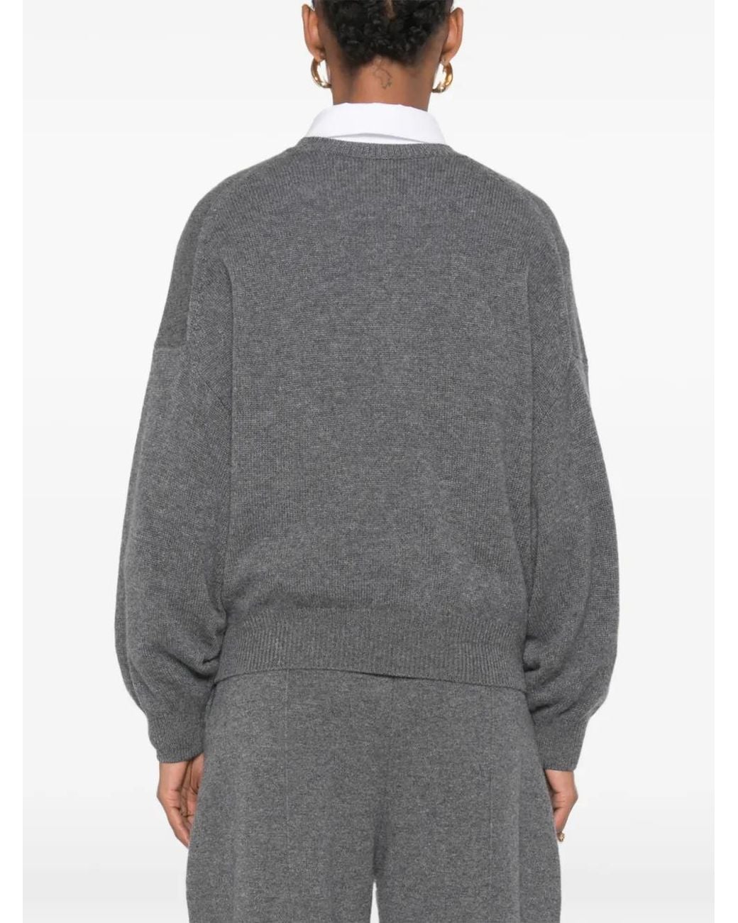 Lisa Yang Gray Veira Crew-Neck Sweater