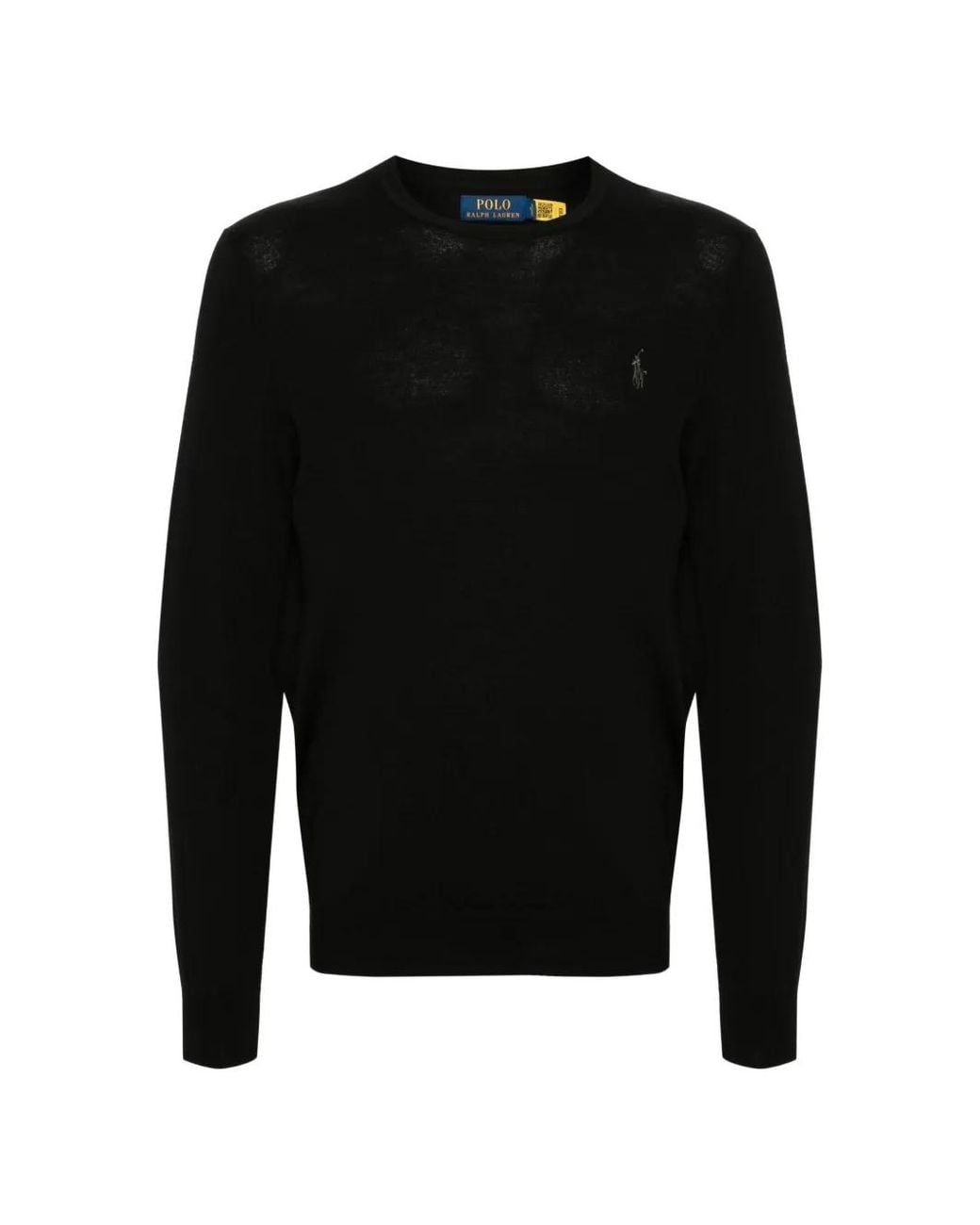 Polo Ralph Lauren Black Logo-Embroidered Cotton Sweater for men