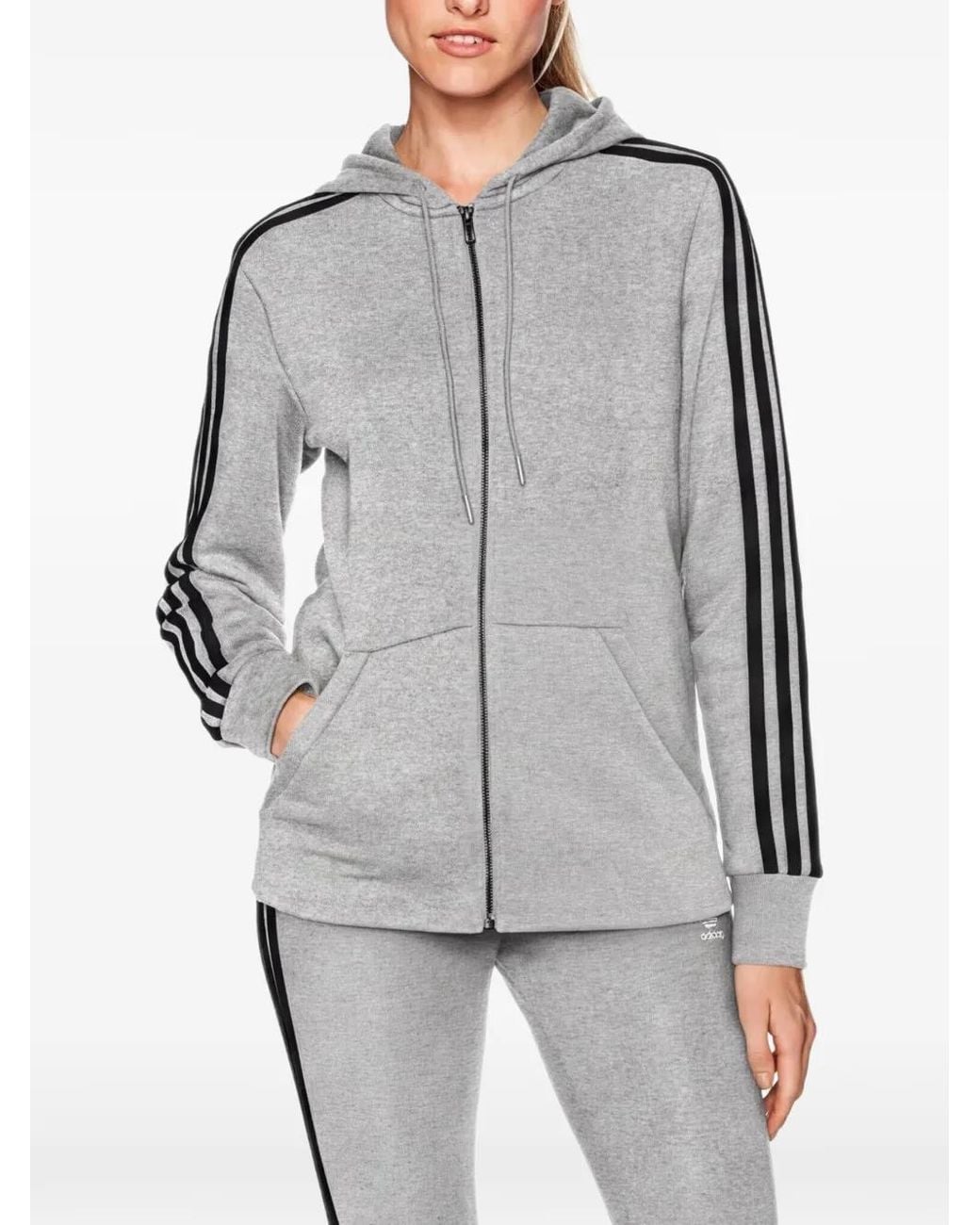 Adidas Gray Zip-Up Hoodie